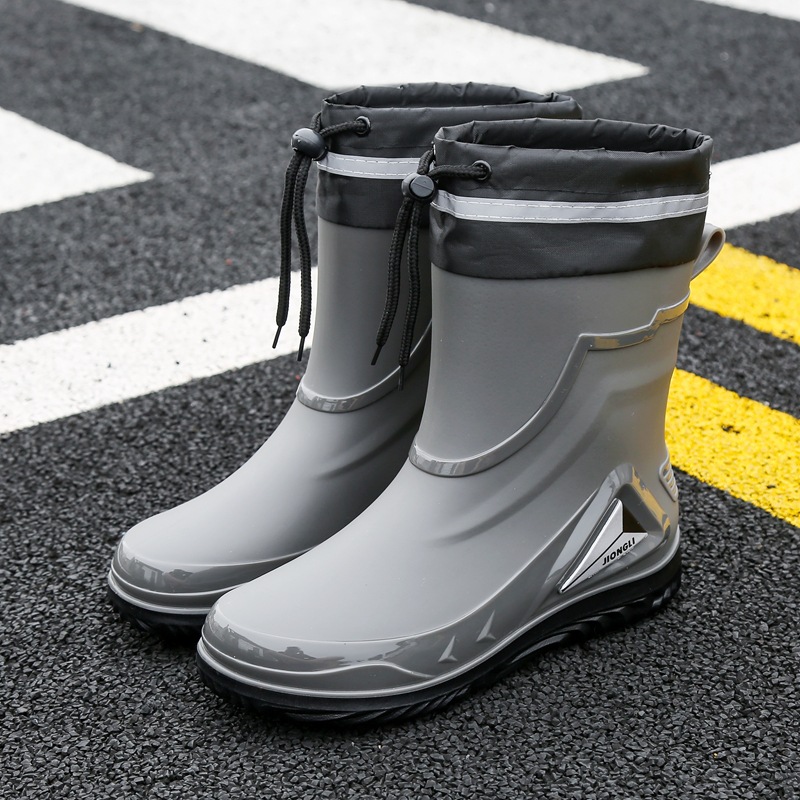 2026 Neue Herren-Kurzstiefel, wasserdichte Schuhe, rutschfeste Regenstiefel mit dicker Sohle, Outdoor-Arbeitsstiefel