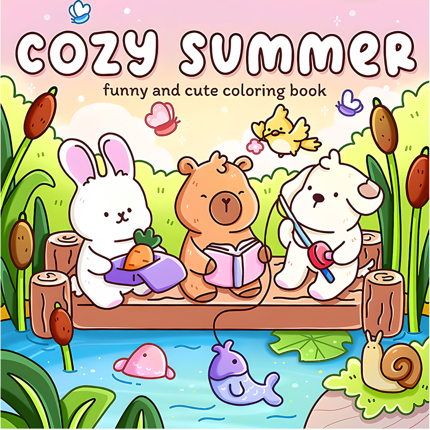 Acogedor libro para colorear divertido y lindo de verano para adultos, bonito libro de dibujo, regalo de pintura perfecto para fiesta y cumpleaños
