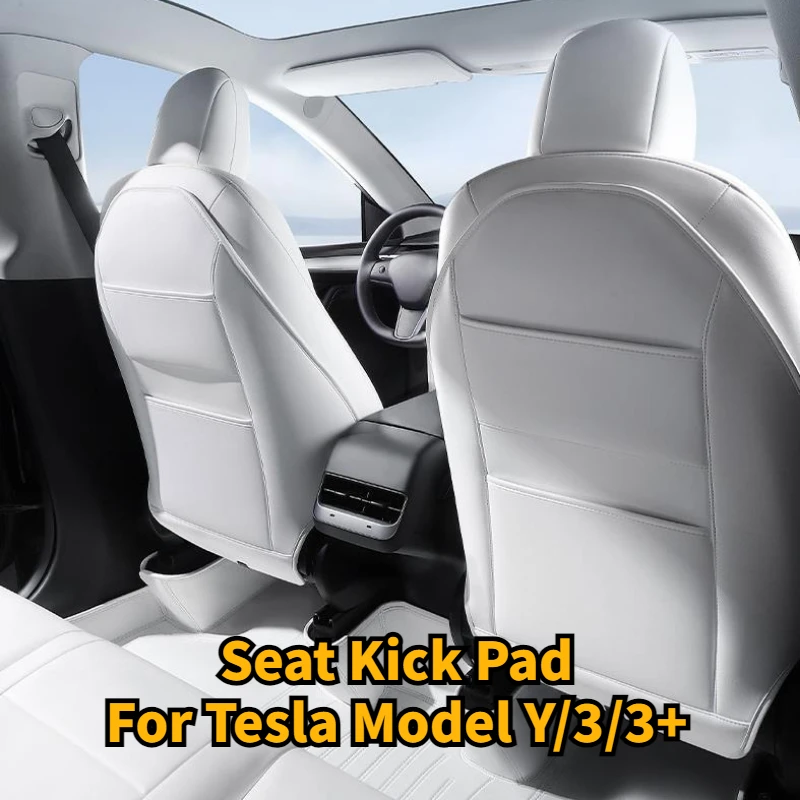 Для Tesla Model3 Highland/Model Juniper 2025 подставка для сиденья, кожаная защита для спины, противоударные коврики, аксессуары для спинки сиденья
