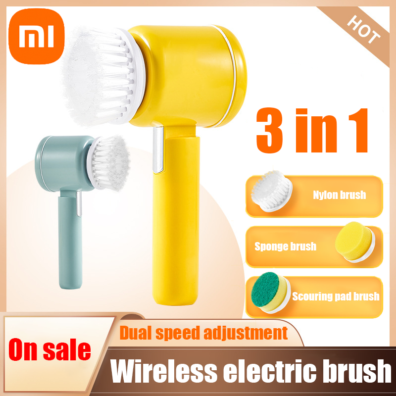 Xiaomi MIJIA-cepillo de limpieza giratorio, depurador eléctrico con 3 cabezales de cepillo reemplazables, cepillo de limpieza eléctrica para Baño