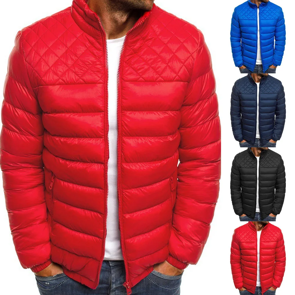 Jaquetas masculinas quentes de inverno jaqueta acolchoada acolchoada casaco casual outwear forrado jaqueta acolchoada gola roupas