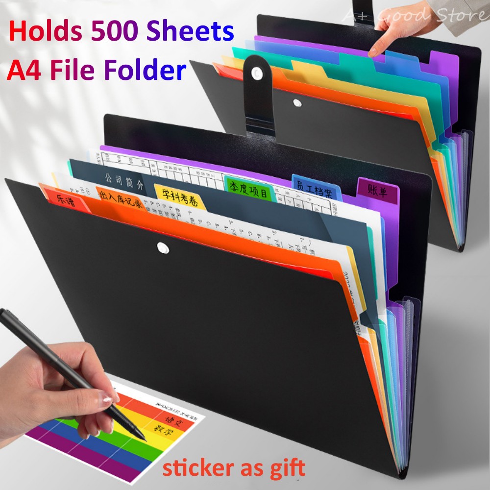Bolsa de almacenamiento de carpetas de archivos A4 expandible de 7 capas, organizador de documentos de papel de prueba, maletines de archivos, papelería escolar, suministros de oficina