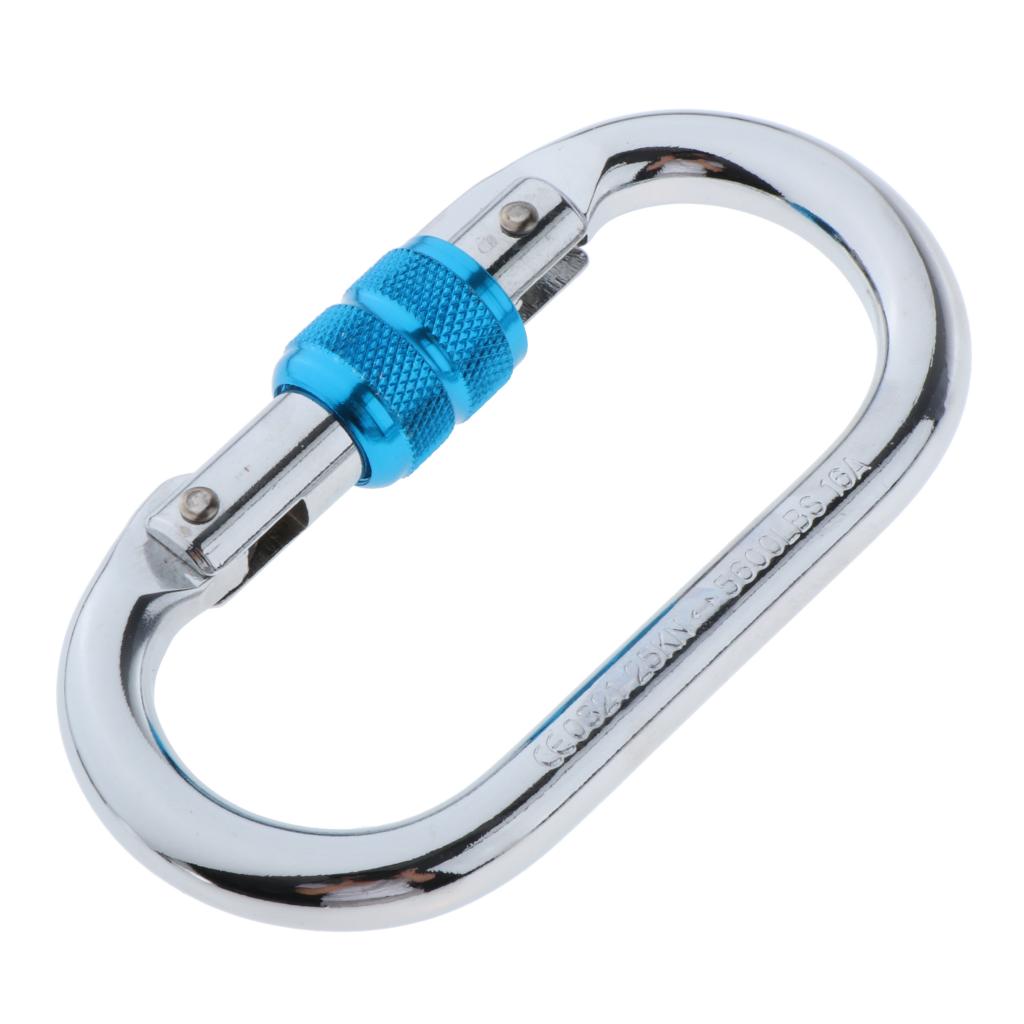 25KN Hochleistungs-Karabiner mit Schraubverschluss, Aluminium-Karabiner mit Schraubverschluss zum Klettern, Rettung, Hängemattenschaukel, Outdoor- und Arbeitssicherheit ​ ​