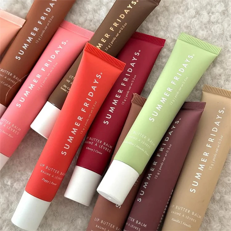 Bálsamo labial Beige de vainilla del viernes de verano, juego de lápiz labial transparente hidratante, tubo suave y suave, brillo de labios, maquillaje de colorete