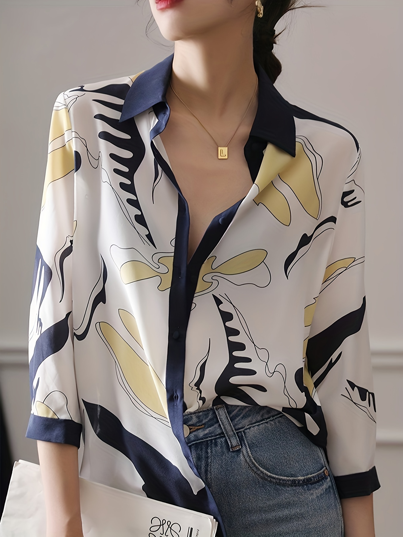 ファッション高級レディースシャツフランススタイル女性プリントブラウス春夏半袖トップス blusa mujer