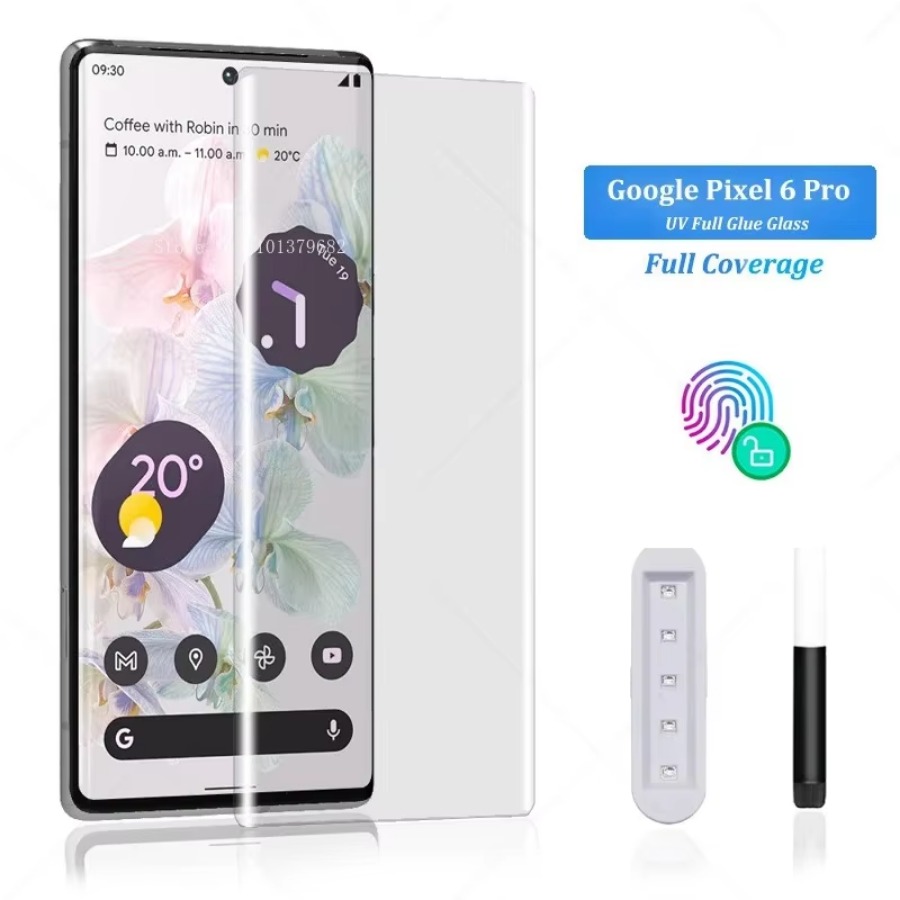 2 STKS 3D Gebogen Hoge Kwaliteit Volledige Lijm UV Gehard Glas Voor Google Pixel 6 Pro Screen Protector Voor Google Pixel 7 Pixel 8 Pro