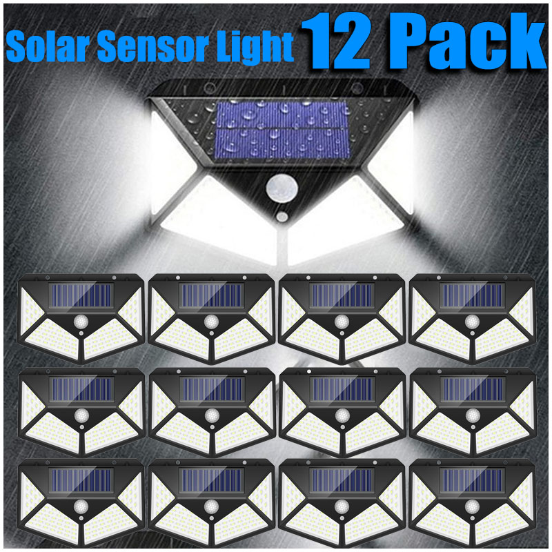 Farola Solar para exteriores, lámpara de pared con Sensor de movimiento PIR, para jardín y patio, 12/8/6/4/2/1 piezas, nueva actualización