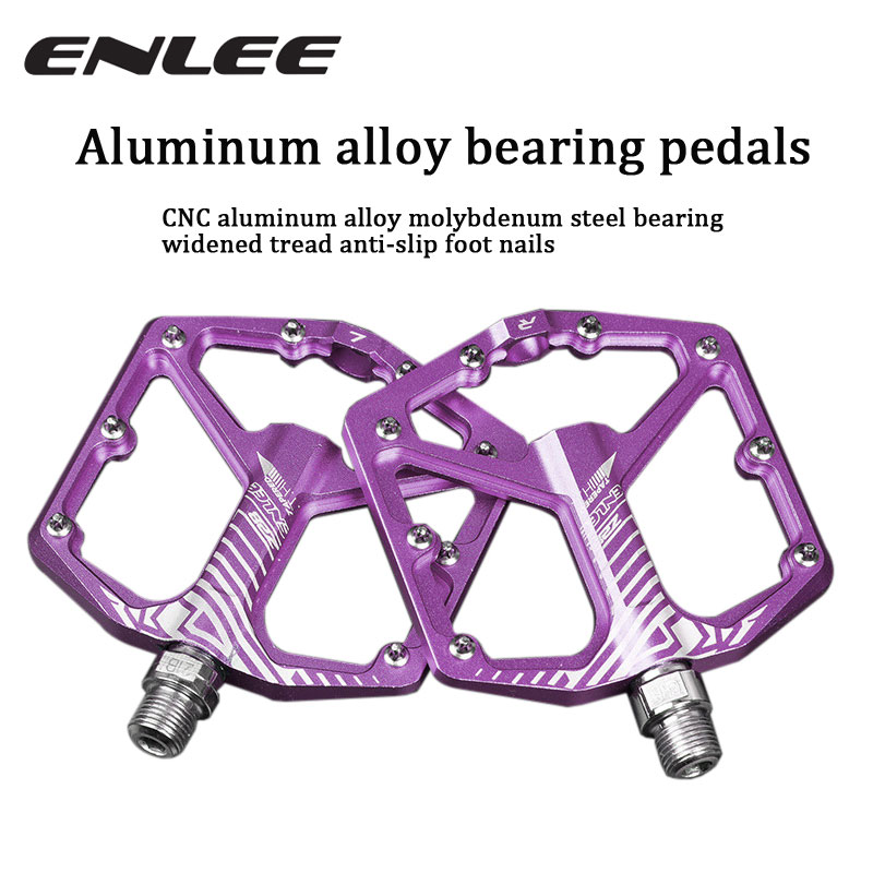 ENLEE Pedal sepeda MTB, pijakan kaki pit datar aluminium Aloi lebar XC DH sangat ringan bagian BMX