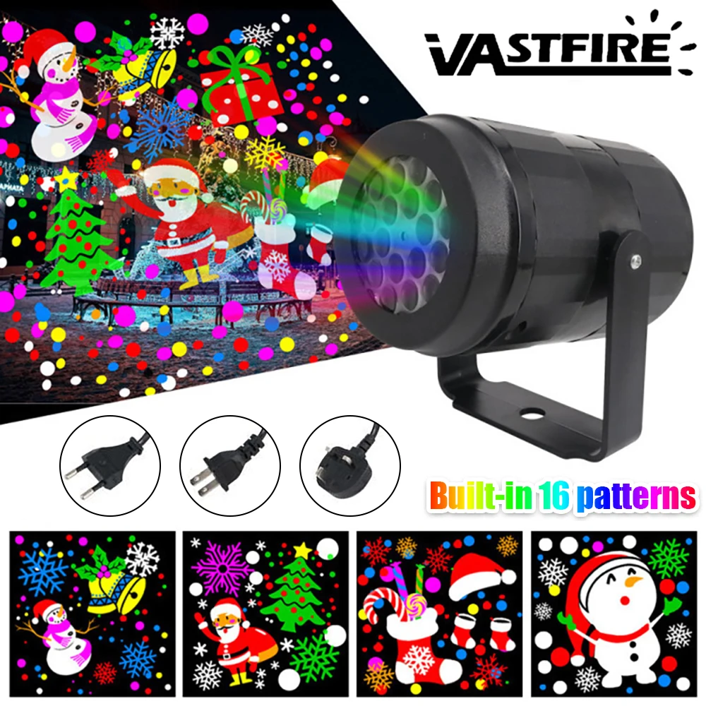 クリスマスプロジェクターステージライト Led プロジェクターライト内蔵 16 パターン屋内屋外レーザーランプパーティー新年ホリデー