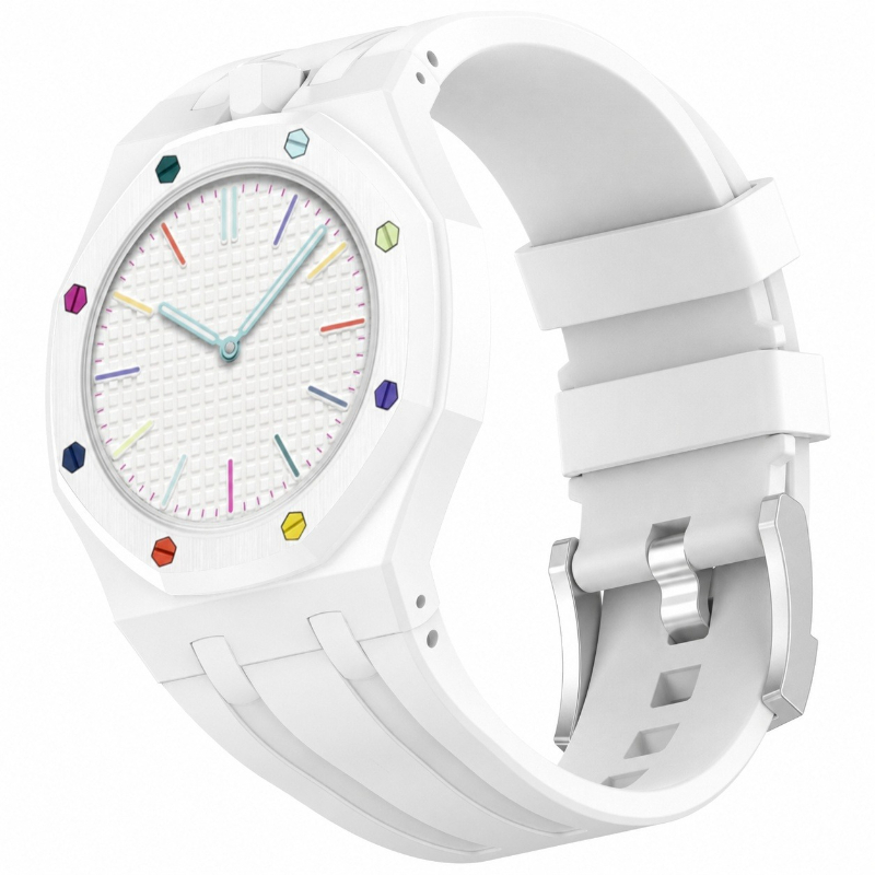 Durable One-piece Integrated Case Silicone Wristband for Swatch x AP Royal Pop Watch Fashion Sports Strap for AP&Swatch Watch