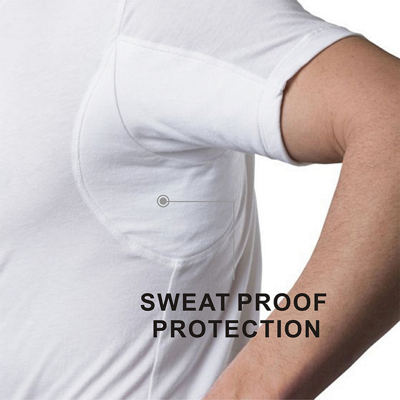 T-shirt pesanti girocollo di alta qualità con imbottitura Anti-sudore t-shirt oversize Casual da uomo a prova di sudore per uomo