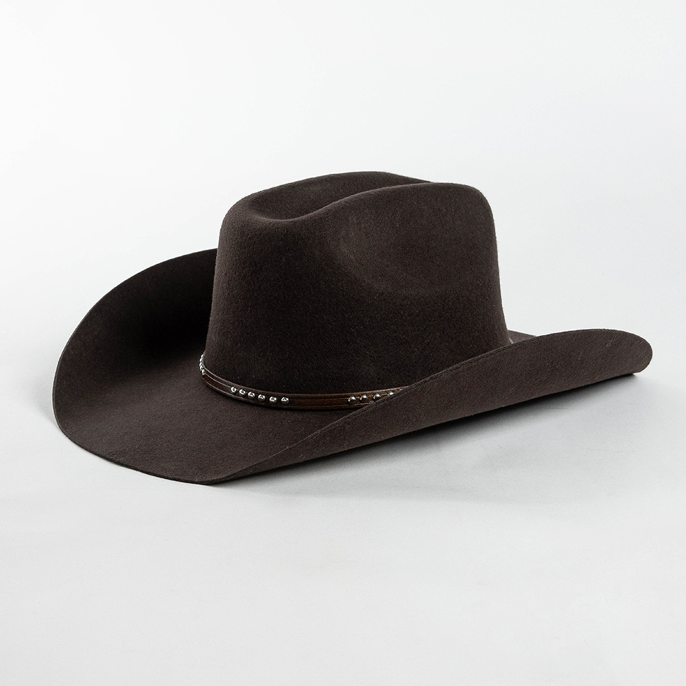 Chapeaux de Cowboy occidentaux 100% laine pour unisexe, Vintage, à gros bord, pour dame, Jazz, Cloche pour hommes, casquettes d'église