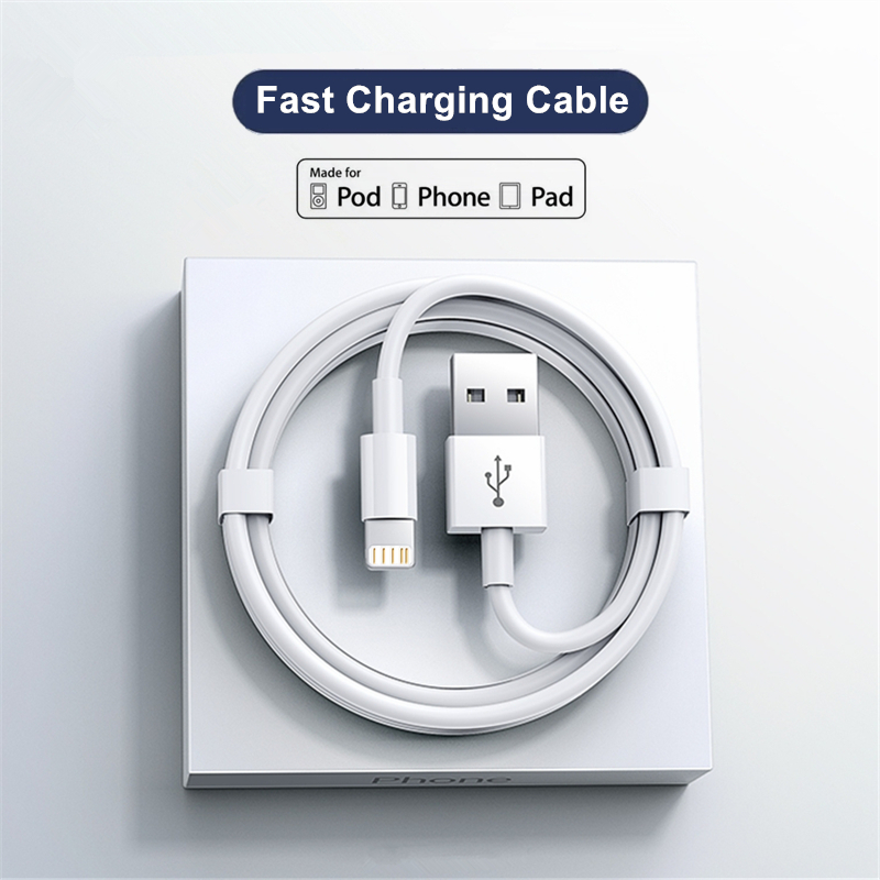 Cable cargador USB de calidad Original para iPhone 14, 8, 7, 6S Plus, 13, 12 Pro, XS, Max, XR, SE, Cable de carga rápida, línea de sincronización de datos, 1m, 2m, 3m