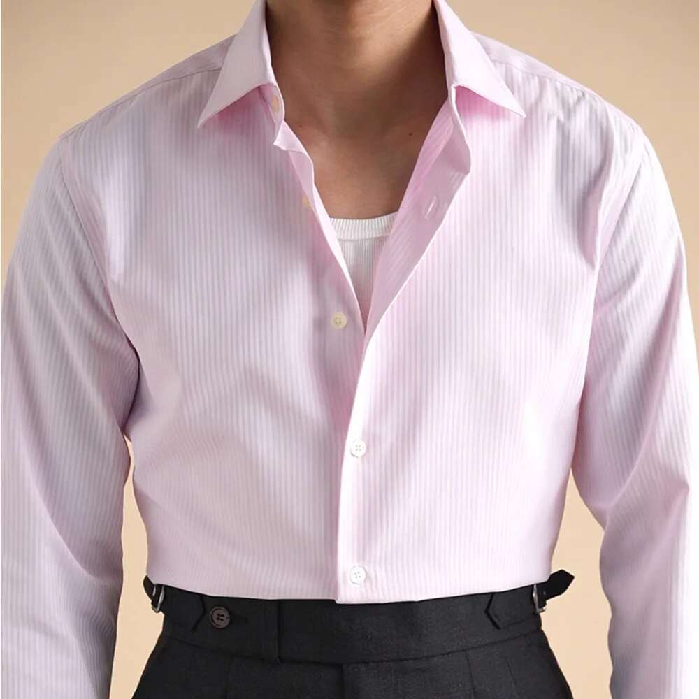 Mistura de algodão camisa de negócios dos homens manga longa qualidade superior cabeleireiro camisa masculina escritório smoking camisa azul masculino social herren hemd