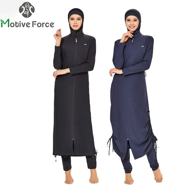 Traje de baño musulmán modesto Burkini para mujer, traje de baño para mujer, Abayas, Hijab islámico de manga larga, cobertura completa, traje de baño, 3 uds.
