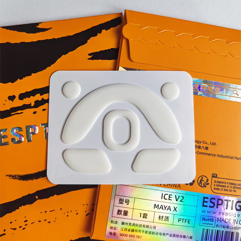 Kaki Sepatu Mouse Versi Tiger ICE Esports untuk Maya/Maya X Mouse Curve Edge White PTFE Glides