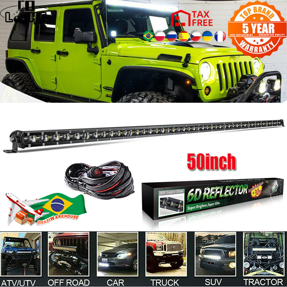 CO LIGHT 50 pulgadas 240W barra de luz LED delgada foco de una sola fila Combo haz todoterreno luz de trabajo Led 12V 24V para ATV SUV Lada barco