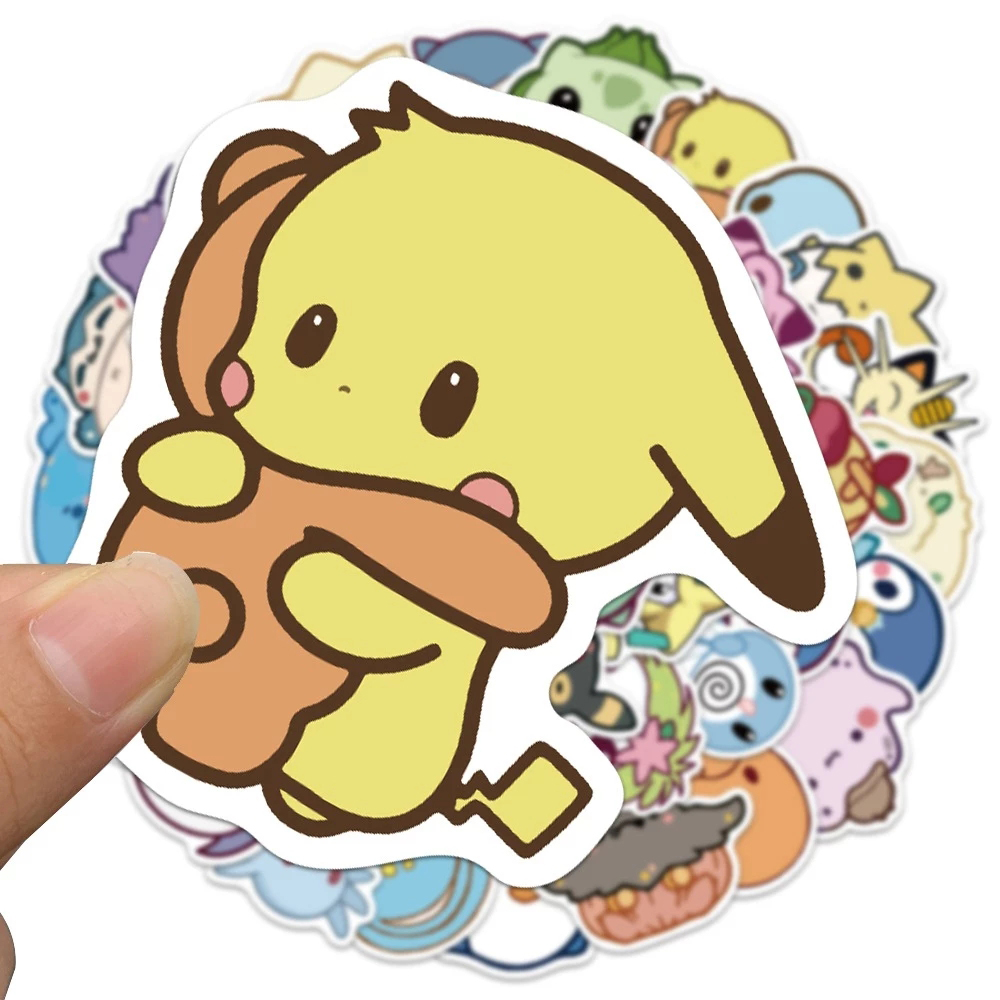 10/30/50 Stück Kawaii Pokemon Anime Pikachu Bulbasaur Aufkleber Cartoon Kinder Aufkleber Spielzeug Telefon Tagebuch Koffer Niedliche Graffiti Aufkleber