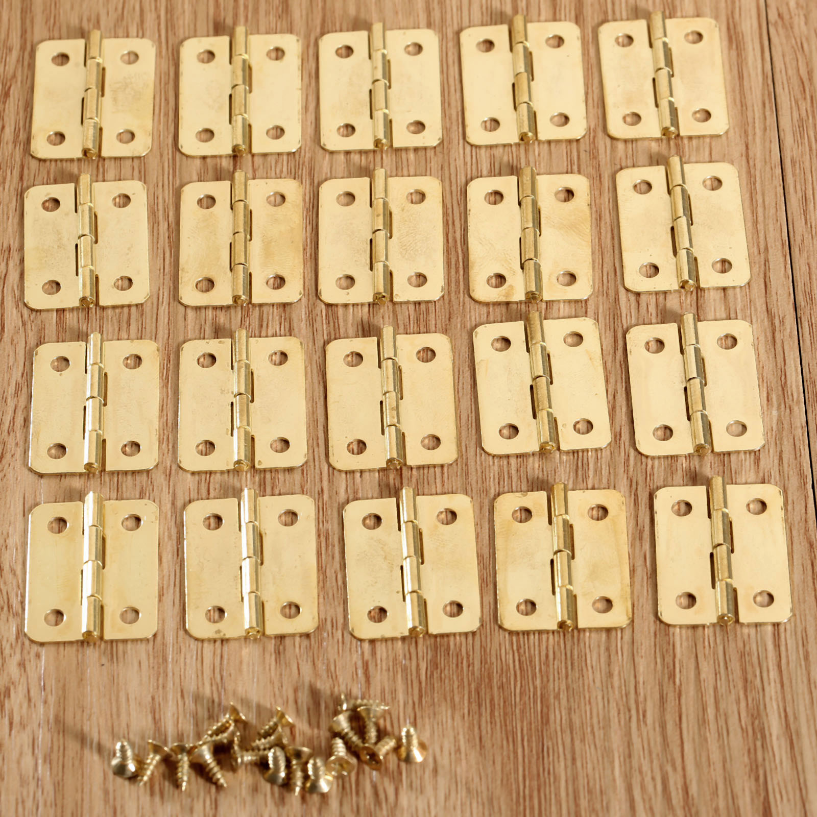 20 sztuk 1 Cal dekoracyjne zawiasy kuchenne zawiasy do drzwi szafkowych na szkatułki szuflady pudełka na biżuterię zawiasy okucia meblowe 24x18mm