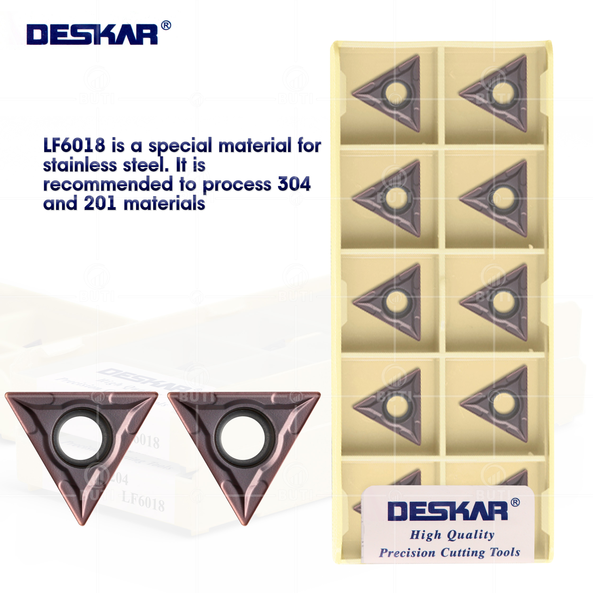 DESKAR Original TCMT110204 TCMT110208 TCMT16T304 TCMT16T308 LF6018 10Pcs Internal boring Blade Turning Tool For Stainless Steel