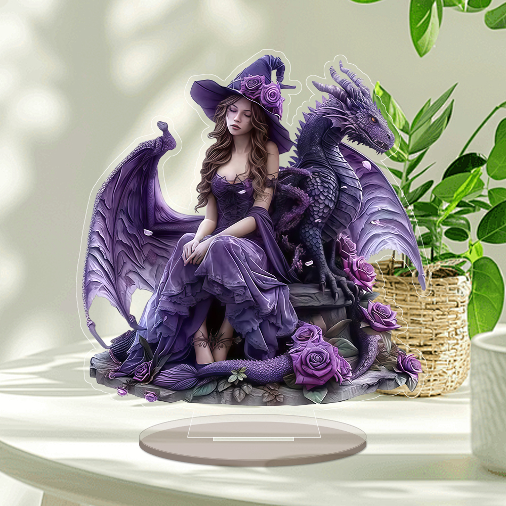 Bohemian Witch Akrylowa tablica dekoracyjna - artystyczny znak na biurko do domu, biura, kawiarni lub ogrodu - wyjątkowy prezent świąteczny I