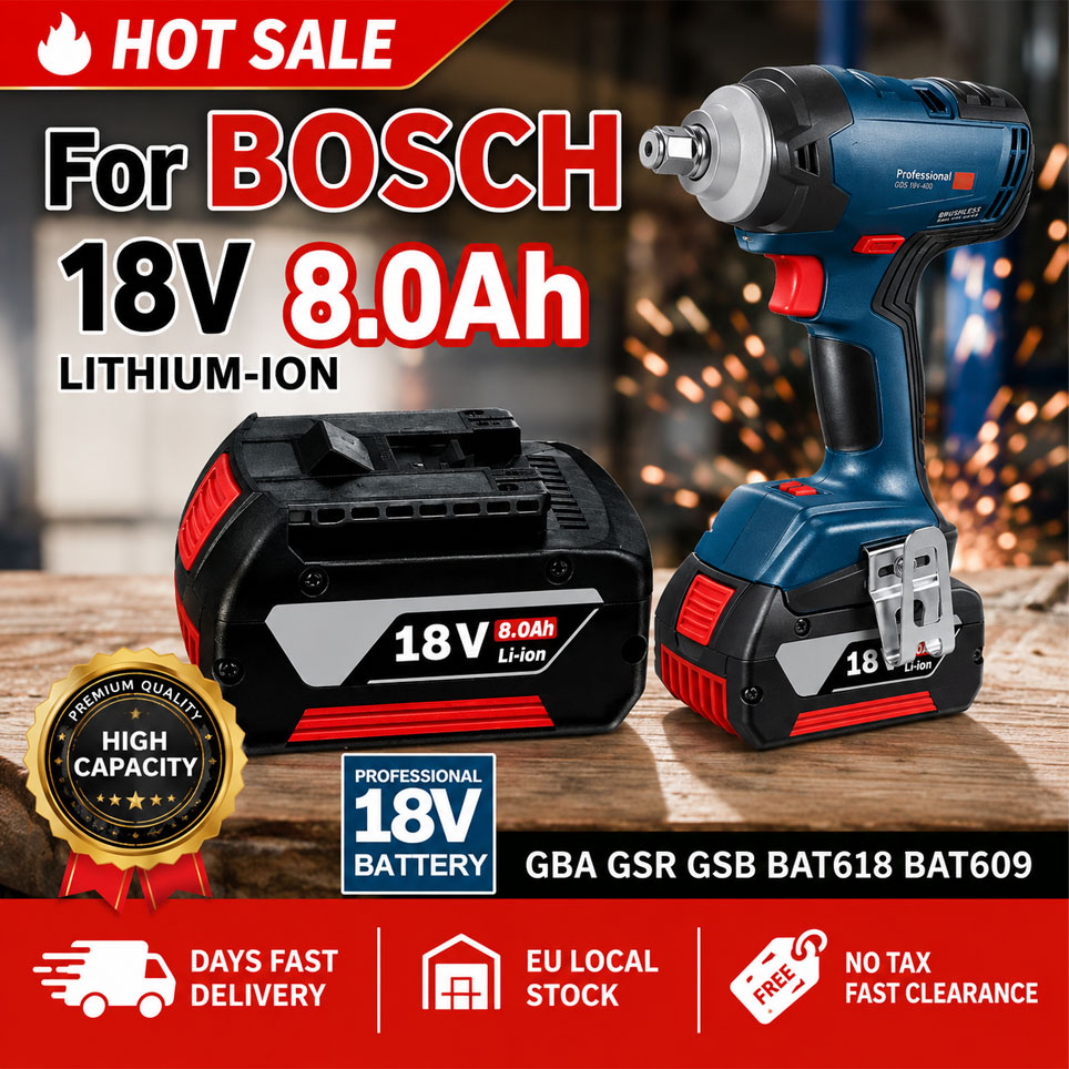 Akumulator Bosch 18V, baterie zapasowe 18V i 8000mAh, profesjonalny system bezprzewodowy, narzędzie BAT609 GBA18V80