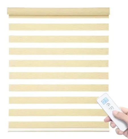 電動ブラインド、ゼブラシェード、サイズのカスタマイズ、複数の生地とスタイル、寝室、リビングルームで使用されるリモコン