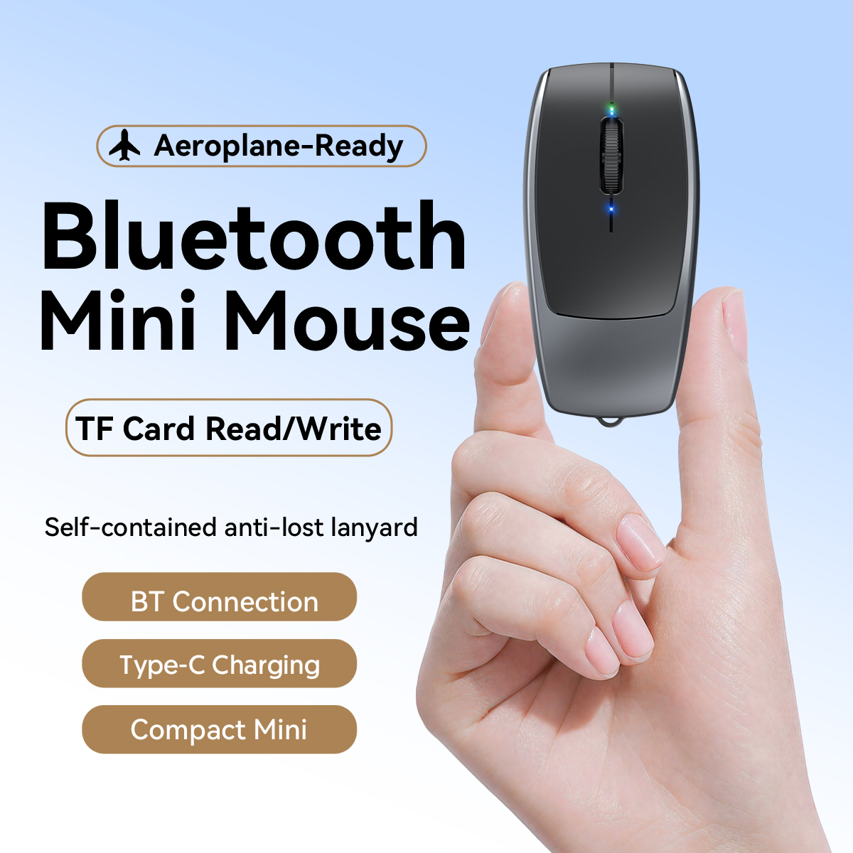 Bluetooth-muis Oplaadbare mini draagbare lichtgewicht Ondersteuning TF-kaart Lezen en schrijven Lange batterijduur Kantoorgebruik Muizen