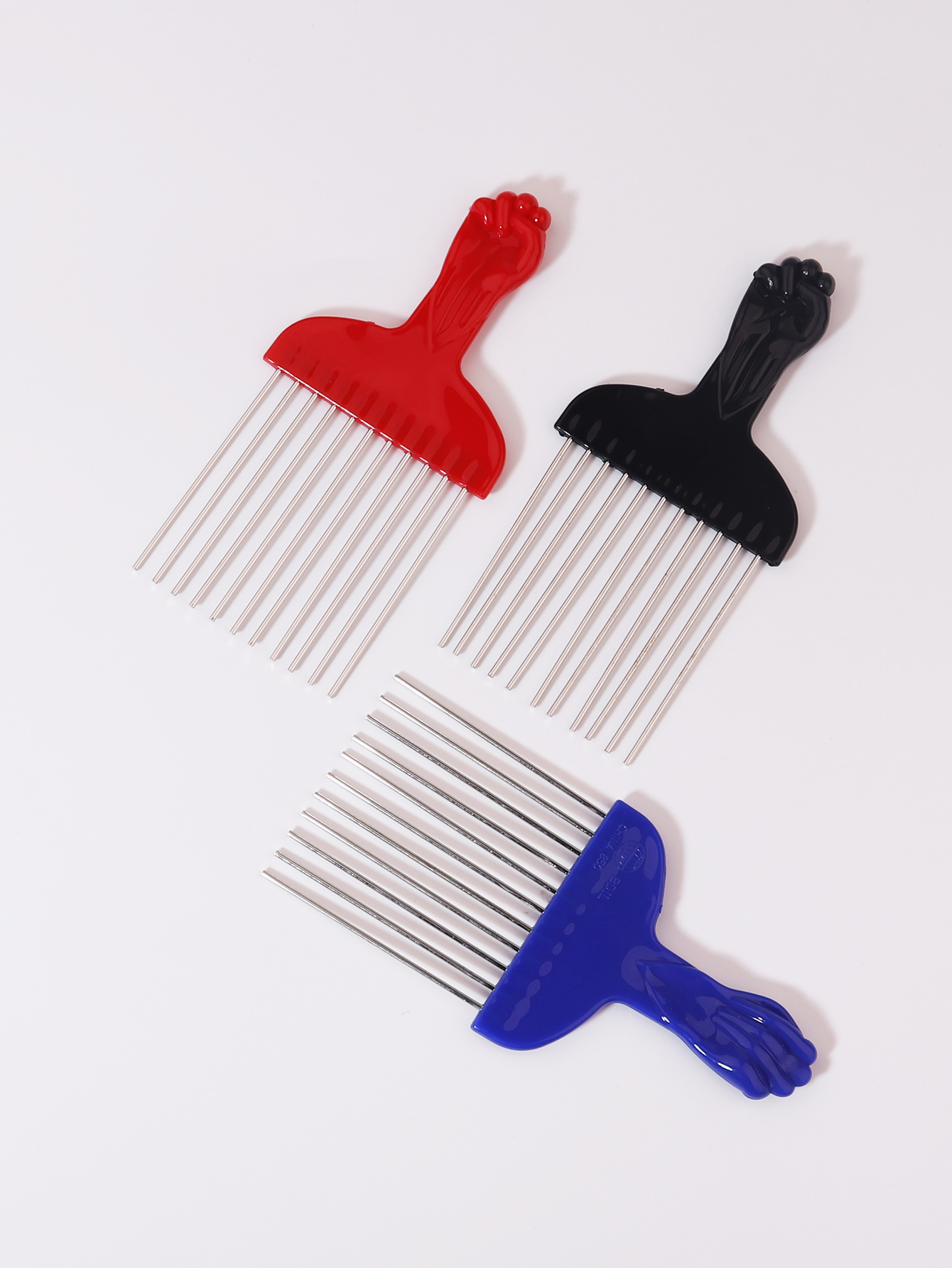 Peine de pelo de acero inoxidable para hombre, peine de aguja de acero con diseño de peine permanente negro, herramienta profesional especial para pelucas de cabello real, 1 ud.