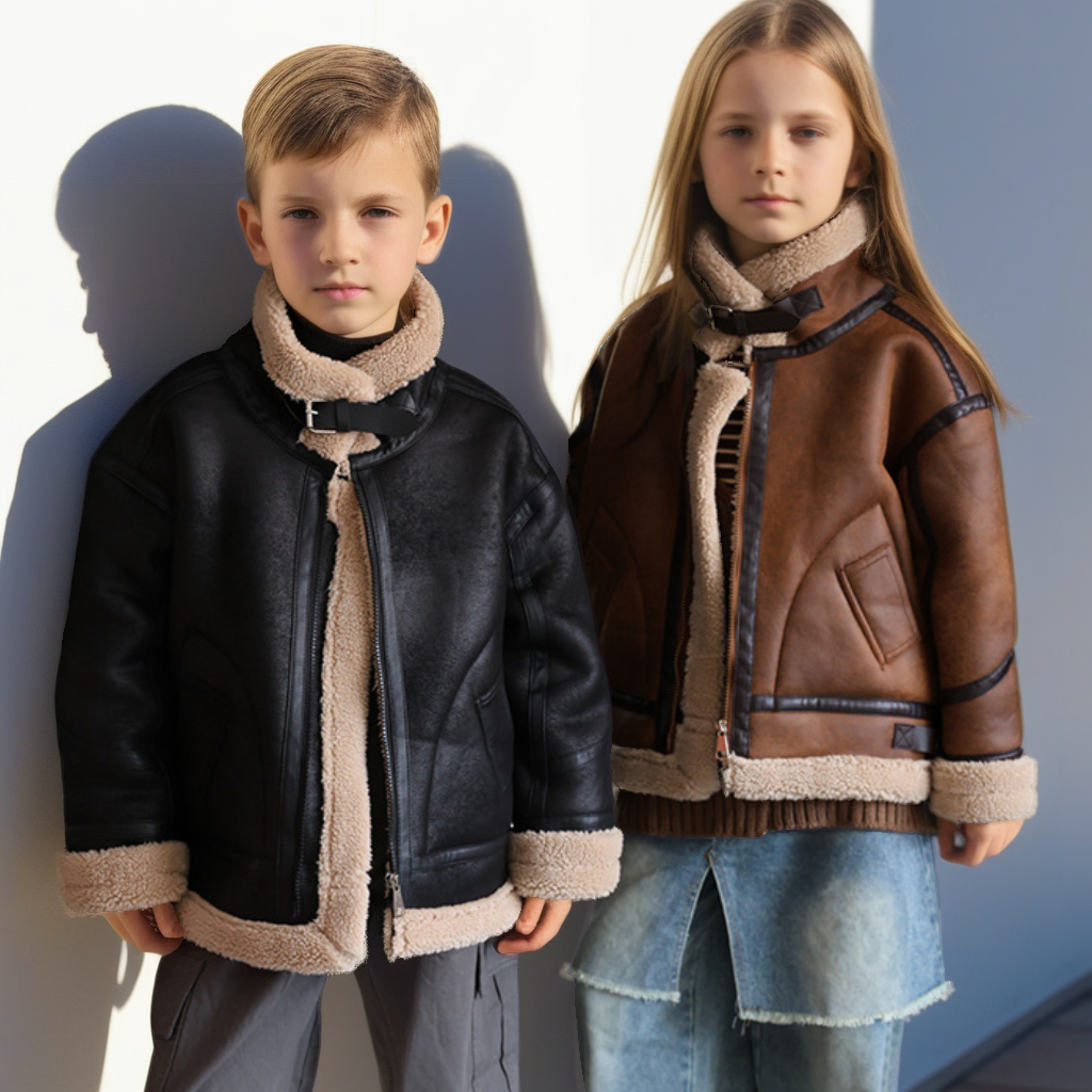 2026 Winter Kinder Wildlederjacke Jungen Mädchen Kunstfell-Mantel Dick Warme Fleece-Oberbekleidung Teenager Kinder Oberbekleidung 2-15 Jahre