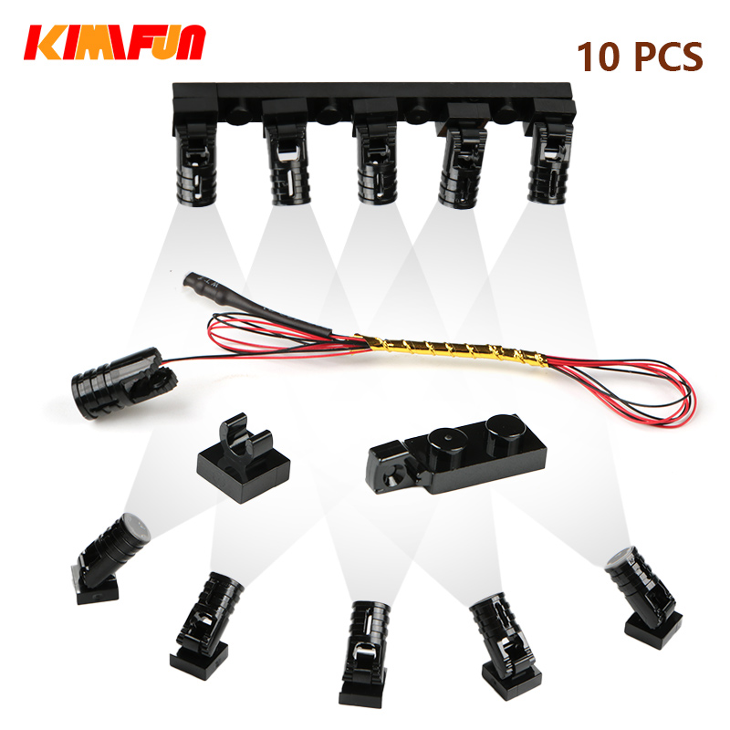 10 stücke Terminal Led Suchscheinwerfer MOC Licht Tisch Lampe Multifunktionale DIY Scheinwerfer Schwarz Baustein 1219