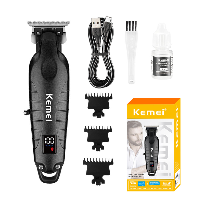 Kemei KM-2293 Maszynka do strzyżenia włosów Profesjonalny elektryczny akumulatorowy trymer fryzjerski Bezprzewodowy trymer typu c Zero Gapped Cutting