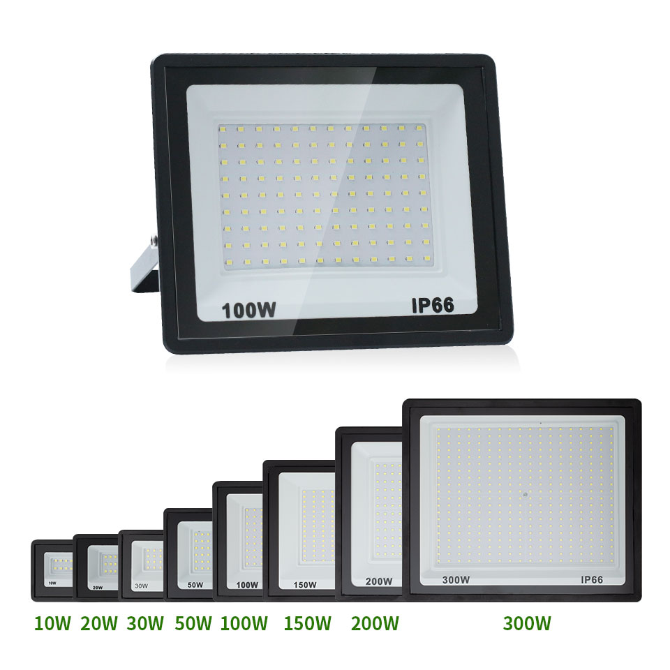 Éclairage LED AC220V 110V 10-300W IP66 étanche pour mur extérieur jardin LED réflecteur lampadaire mur lumières d'inondation