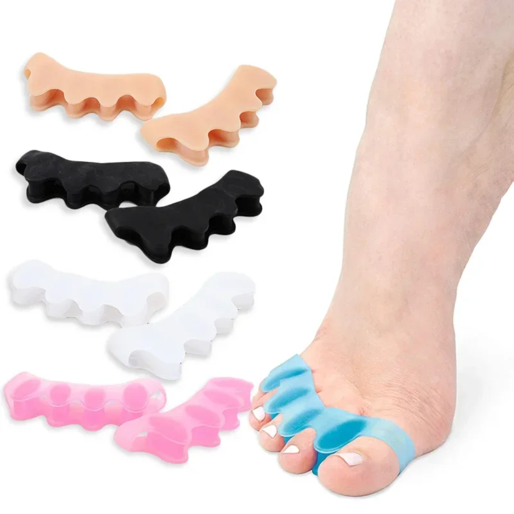 Separadores de dedos de silicona que corren juanetes y restauran los dedos de los pies, alisador de dedos para los pies superpuestos, herramienta para el cuidado de los pies