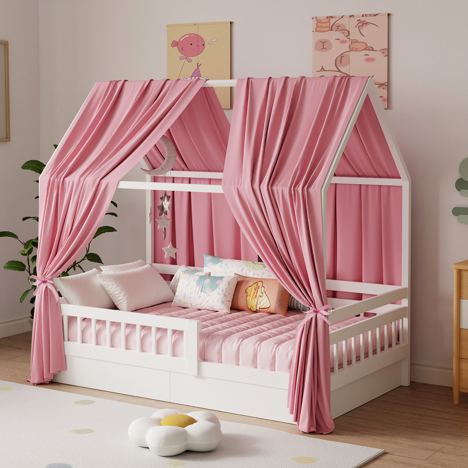 Toldo para Beliche 1/2 Peça em Musselina, Toldo de Tecido para Beliches, Adequado para Toldo de Cama, Decoração de Quarto