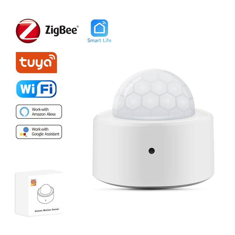 Tuya Zigbee Sensor de movimiento humano hogar inteligente Mini Sensor de movimiento PIR Detector infrarrojo seguridad vida inteligente funciona con Alexa Gateway