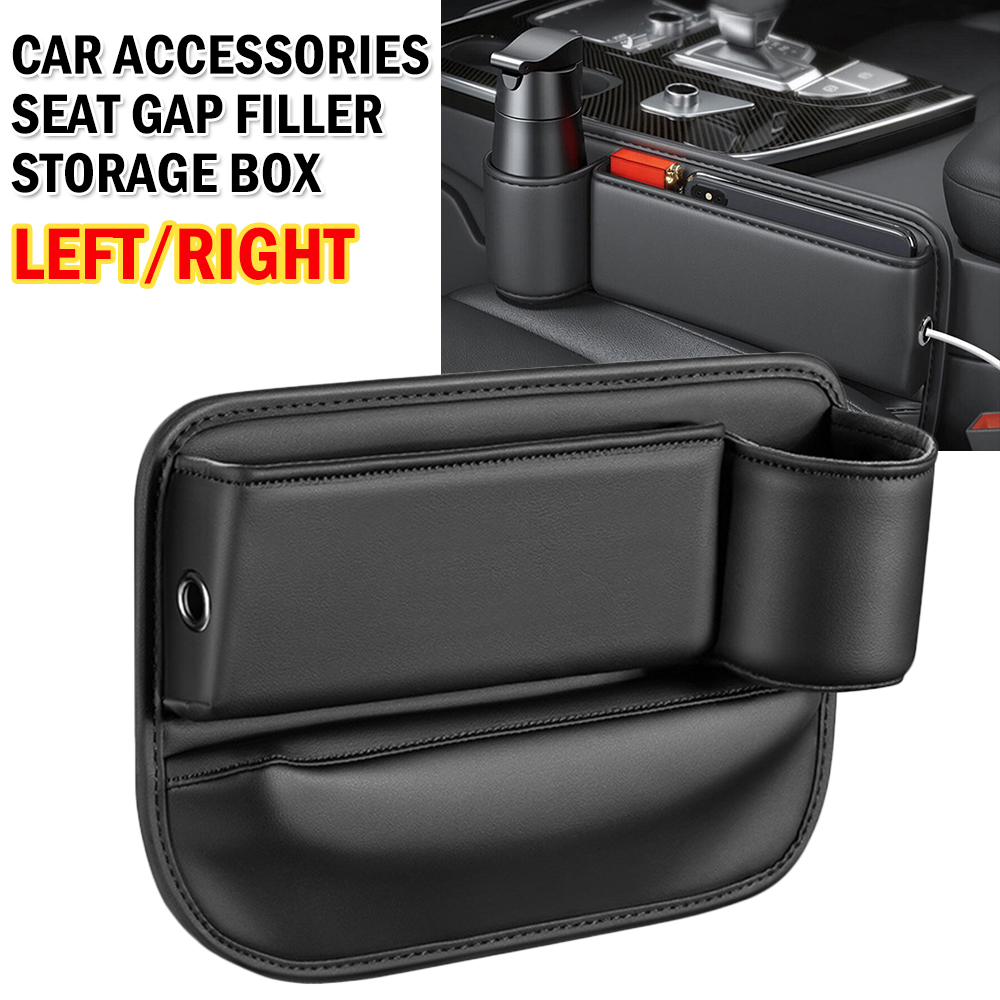 Organizador lateral para hueco de asiento de coche, diseño lateral izquierdo, almacenamiento, portavasos, bolsillo
