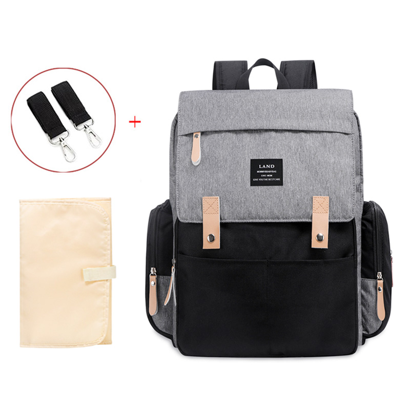 Autêntico land mamãe sacos de fraldas mochilas mãe grande capacidade viagem fralda com anti-perda zíper sacos de enfermagem do bebê novo