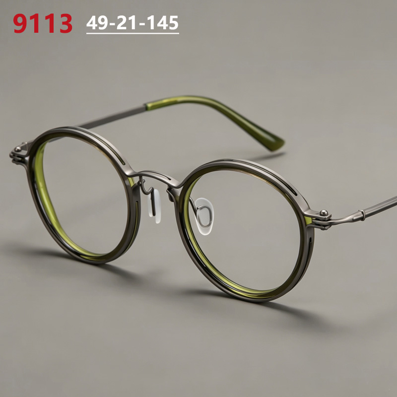 Men Japanese Handmade Round Glasses Frame Retro Brand Design Titanium Ultralight Eyeglasses Women Quality Eyewear Spectacles New