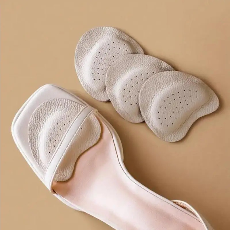 4 pares de almohadillas antideslizantes de cuero para sandalias, plantillas de alivio del dolor para tacones altos de mujer, cojines para los dedos, almohadillas para el cuidado de los pies