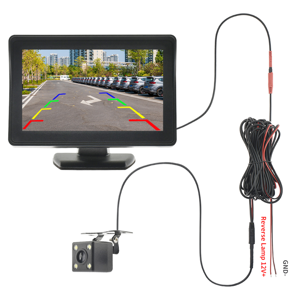 Auto-Rückfahrkamera, breites Grad, 4,3-Zoll-TFT-LCD-Display oder Monitor, wasserdichte Nachtsicht, Rückfahrkamera, 2-in-1-Parkplatz, Revere