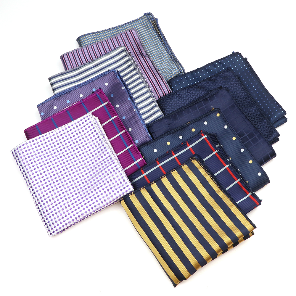 Lenço listrado clássico masculino, quadrado de bolso roxo, terno smoking magro, camisa para festa única, acessórios de uso diário, presentes