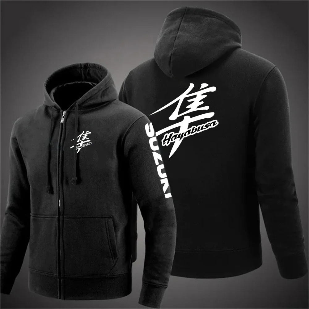 2025 Spring and Autumn Suzuki Hayabusa Logo Super Motorcycle Sweatshirt Jacket Work Commuter Men's Hoodie Zipper Hoodie