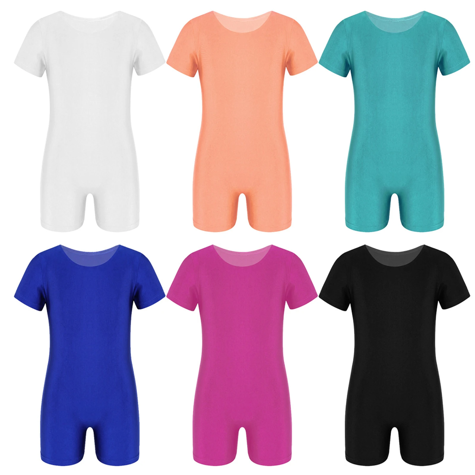 Kids Meisjes Ballet Turnpakje Bodysuits Ballet Kostuum Korte Mouwen Ballet Dans Gymnastiek Turnpakje Jumpsuit Unitard Dancewear
