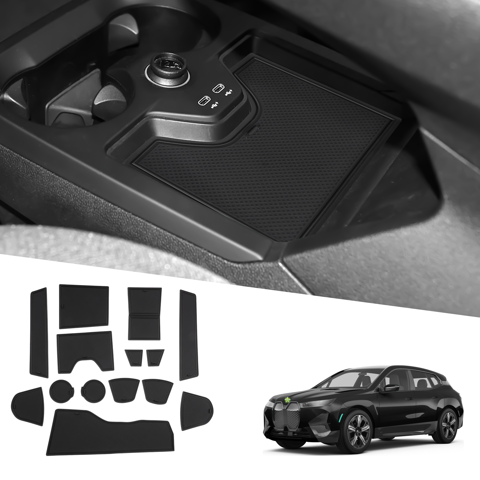 LFOTPP Alfombra de ranura de puerta de coche para BMW iX I20 EV 2022 2023 2024 2025 Antideslizante Puerta Ranura Pats Auto BMW iX 2025 Accesorios