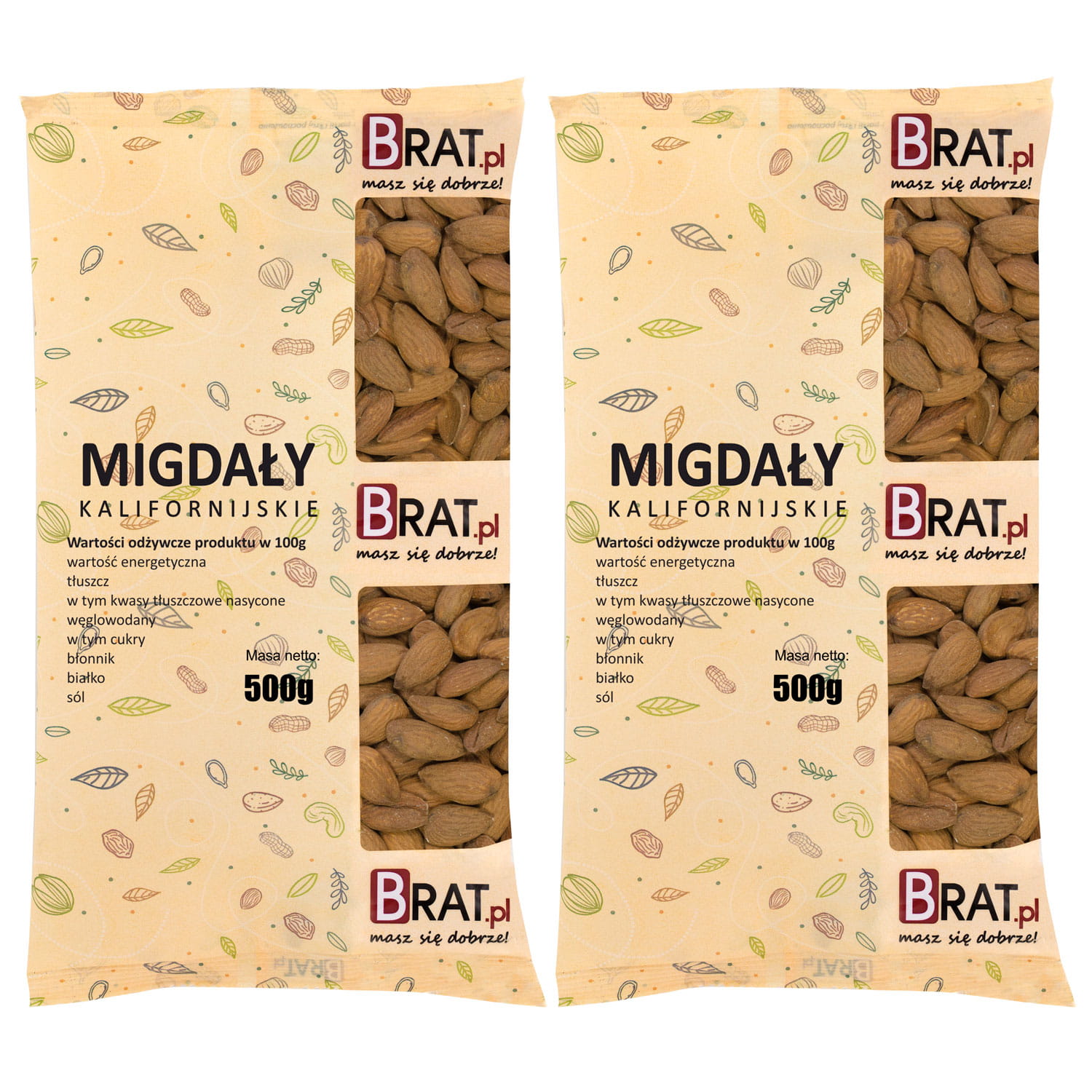 Migdały kalifornijskie 1kg (2x500g)