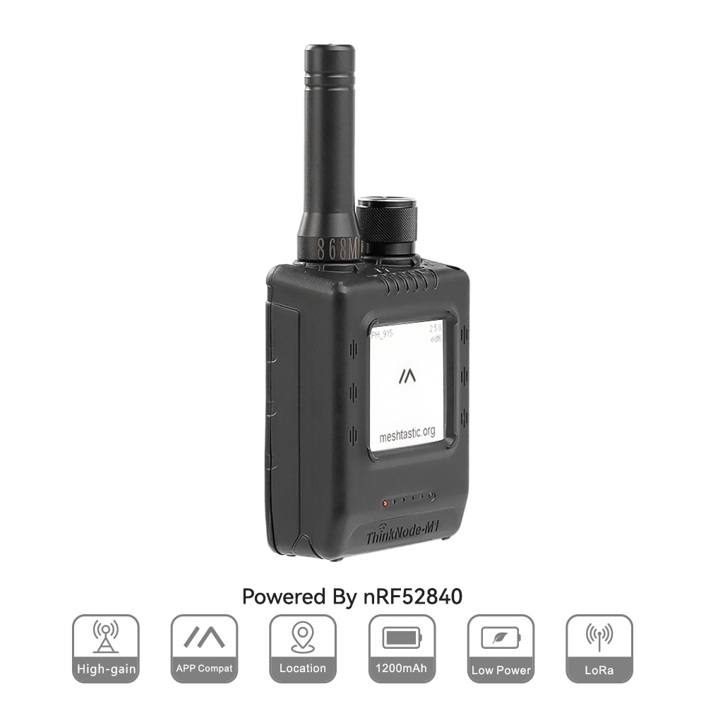 Elecrow ThinkNode-M1 Transceiver LoRa Meshtastic nRF52840 Ekran EPD 1,54" Funkcja GPS w czasie rzeczywistym Obudowa Opcjonalnie - 868 MHz