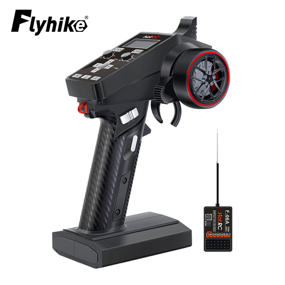 HOTRC CT-6A 2,4 GHz 6CH Fernbedienung Radio System Sender LCD Display Mit F-06A Empfänger Für RC Auto Tank boot