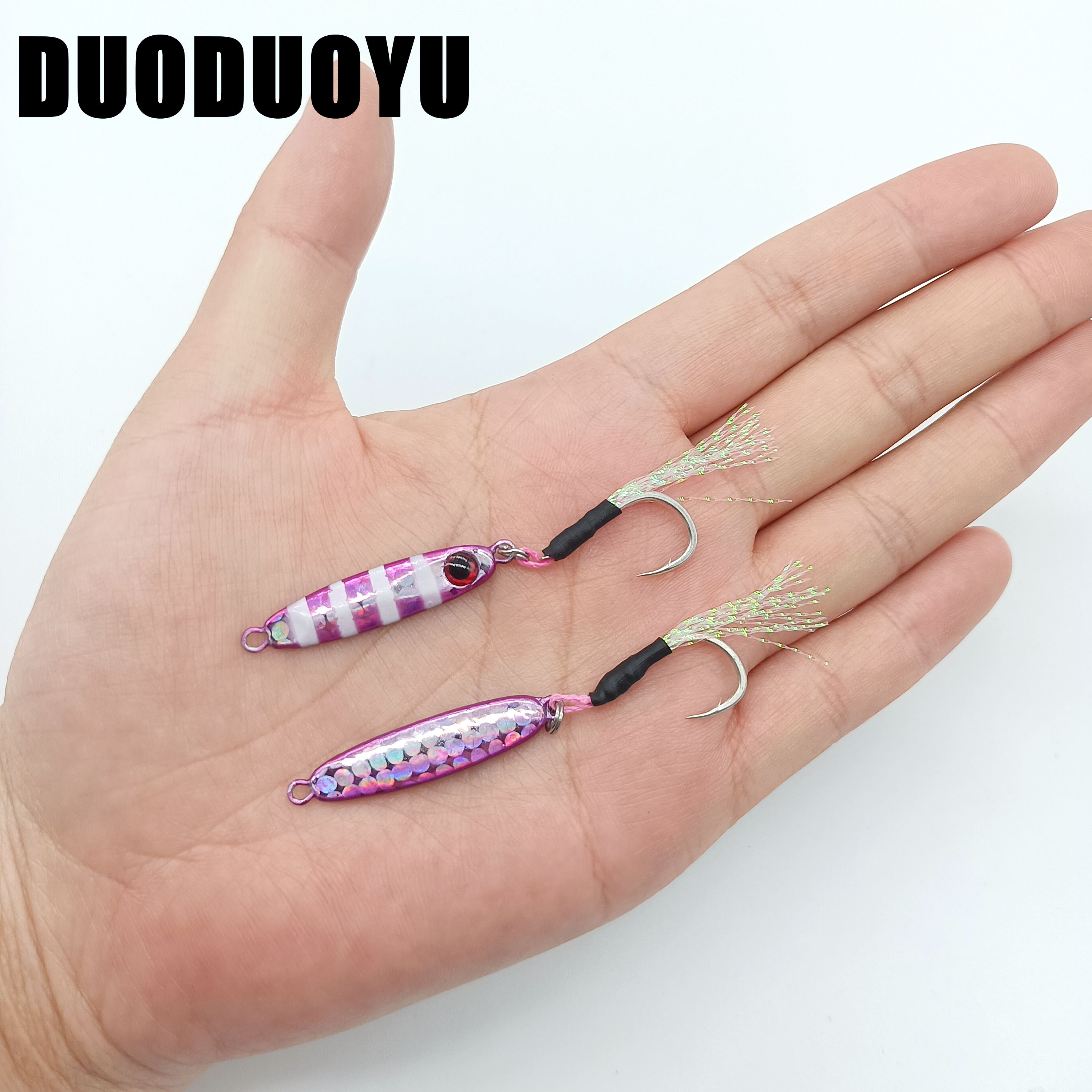 Duoyu 1 Buah Umpan Pancing Jig Logam Mikro 5.5G/30Mm Umpan Buatan Isca dengan Sendok Kail Tunggal Aksesori Memancing Umpan Jigging