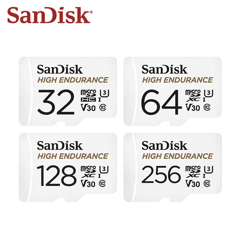 Оригинальная карта памяти SanDisk High Endurance Micro SD MicroSDHC 32GB V30 C10 MicroSDXC 64GB 128GB 256GB для видеорегистраторов